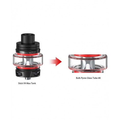 Smok #8 Bulb Replacement Glass Tube For Stick V9 Max Tank